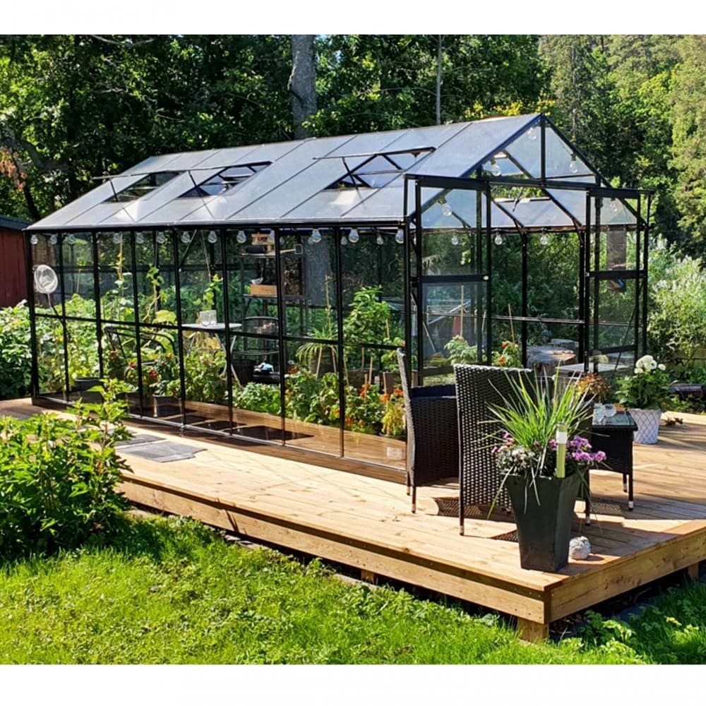 Växthus 12,7 m² med säkerhetsglas