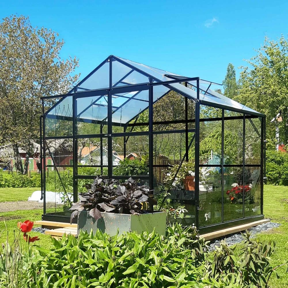 Glasväxthus 4,9 m² med säkerhetsglas